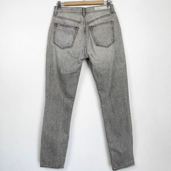 GRLFRND Karolina Lead Gray high rise distressed Ankle Denim Jeans 28 - Picture 4 of 9